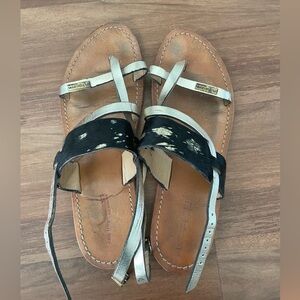 Les tropeziennes black and gold sandals